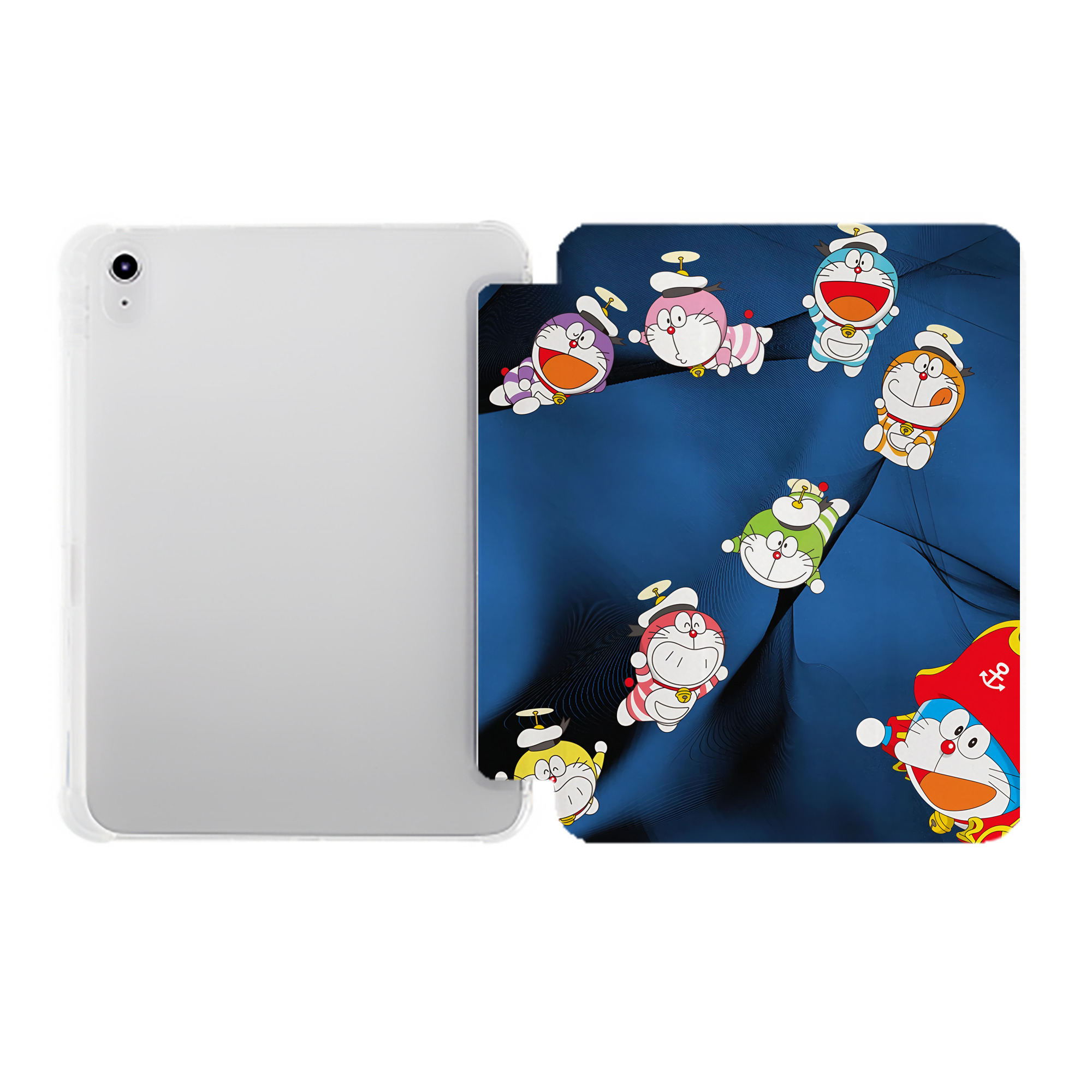 （画像用） ドラえもん Doraemon IPad ケース ペン収納付き 三つ折りスタンド PUレザー×シリコン 対応機種9.5/10.5/10.9インチ